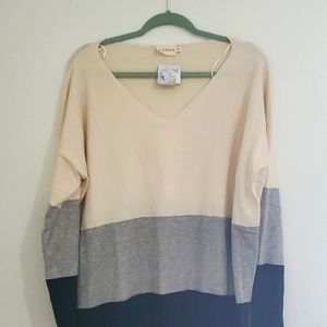 Light weight sweater cream/gray/black